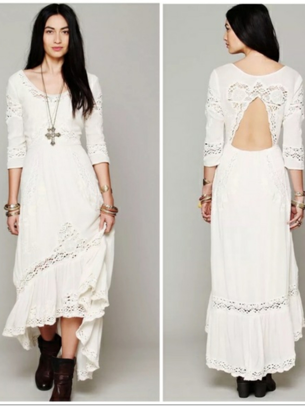 Free People Mexican Wedding Dress In Ivory Size 4